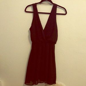 Black deep neck and back dress